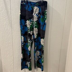 INC Size 8 Floral Print Pants in Blue and Green